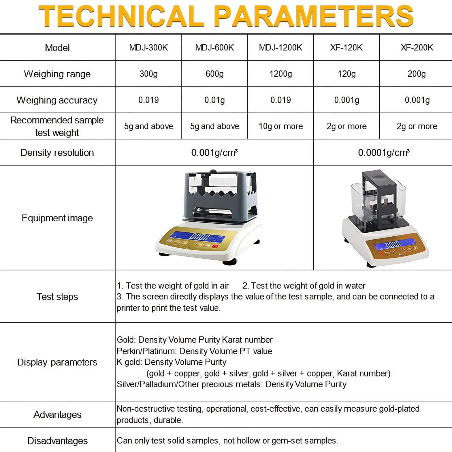 Densímetro electrónico de alta precisión comprobador de pureza de oro for joyería prueba de metales preciosos medición precisa de oro(1200k+printer)