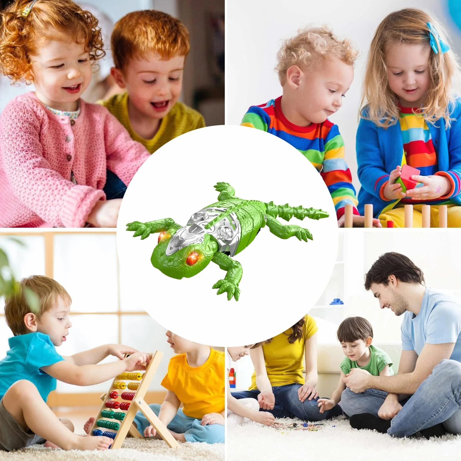 Robot Gecko Control Remoto Eléctrico RC para Reptar Suelo Techo Niños