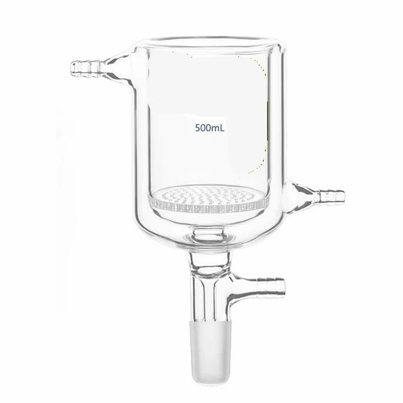 EES0250 Embudo Buchner encamisado de 250 ml con máquina, placa de vidrio perforada y conexión de manguera de vacío(150ml)