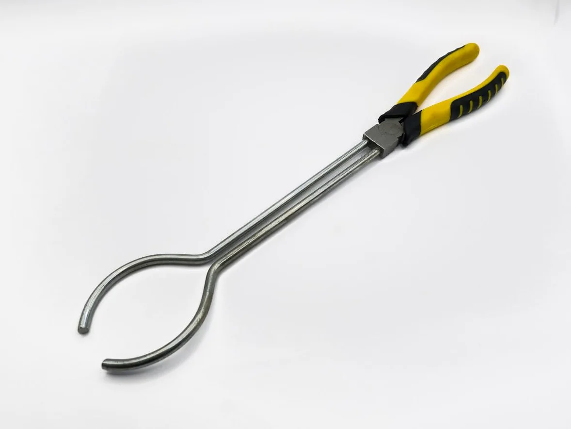 Alicates para crisol de grafito, crisol de horno eléctrico, resistente y universal, longitud 35,5 cm, para crisol (alicates para crisol incluye 3 crisoles de 200 cm)