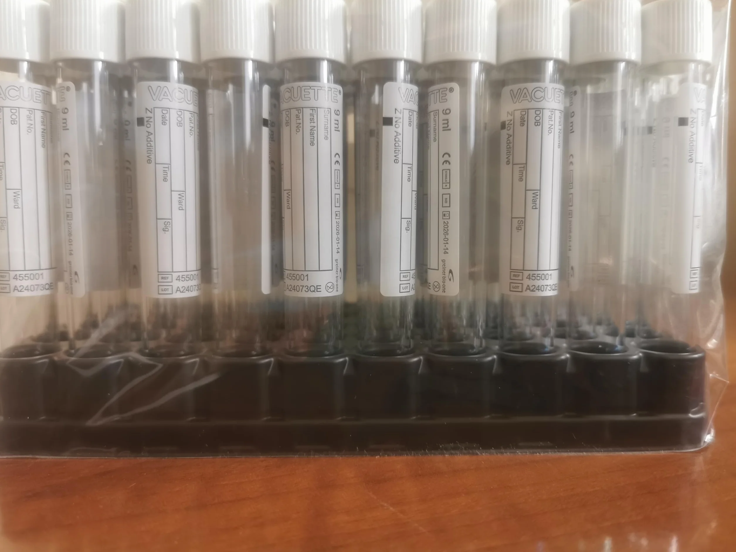 GREINER VACUETTE PRF Tubos sin aditivos 9 ml Paquete 50