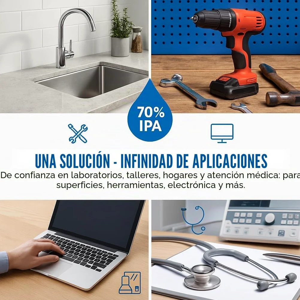 GiDeli Isopropanol 70% 10 litros limpiador de alcohol isopropílico alto porcentaje IPA alcohol limpiador para la limpieza de componentes electrónicos, lentes y pantallas