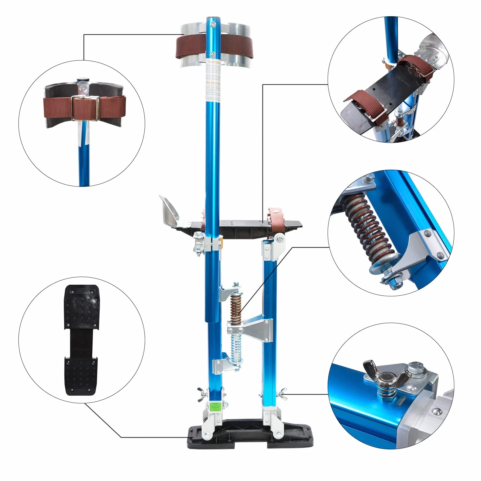 Voilamart Zancos azules de 45.7 cm-76.2 cm para paneles de yeso ajustables de aluminio para pintores, limpieza de techos