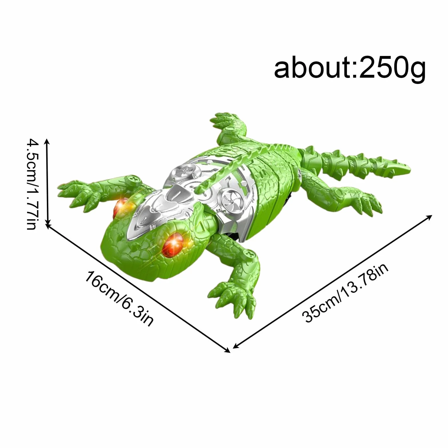 Robot Gecko Control Remoto Eléctrico RC para Reptar Suelo Techo Niños