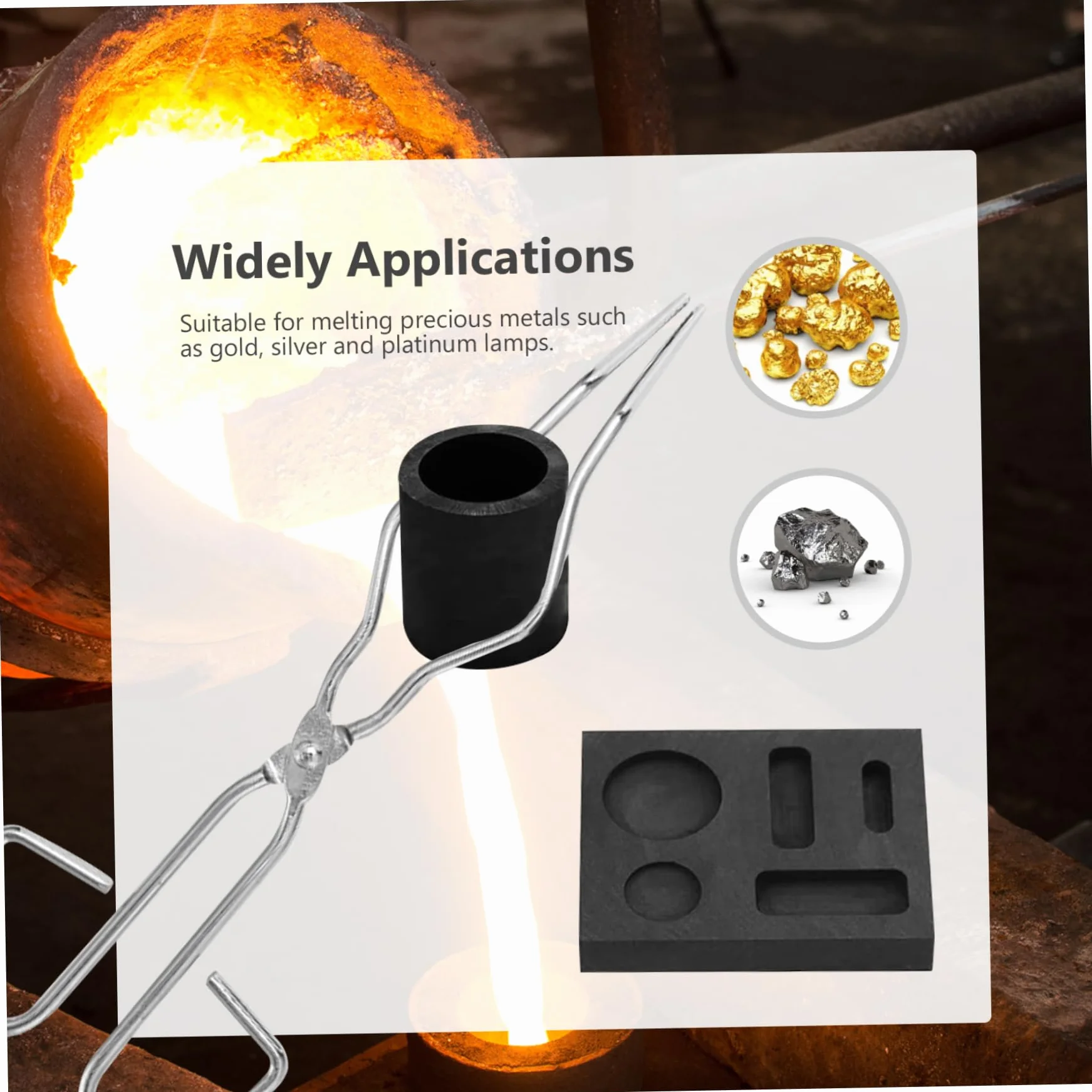 Kit de Crisol de Grafito para Fundir Oro, Plata y Cobre