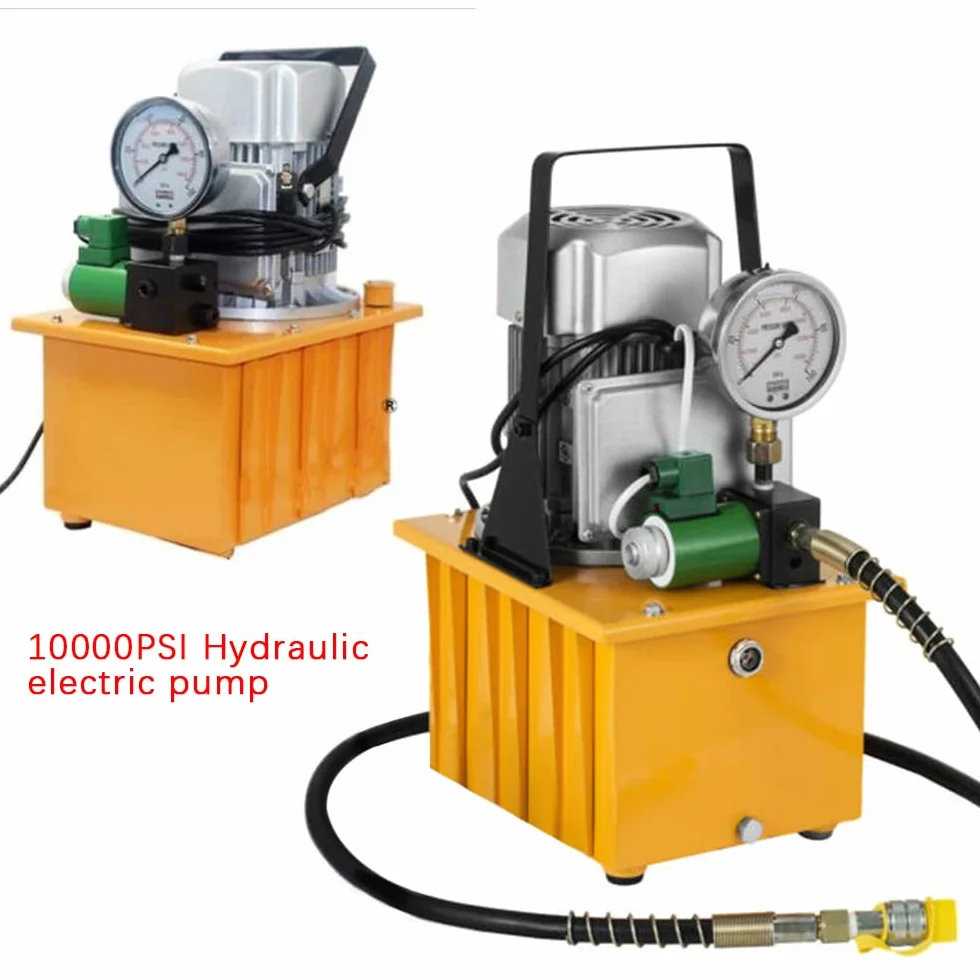 Bomba hidráulica eléctrica de 750 W, control de pedal, 1400 rpm, bomba electrohidráulica de acción única 2-70 Mpa, unidad hidráulica de 1,54 Gal para doblar/enderezar/montar, enchufe de la