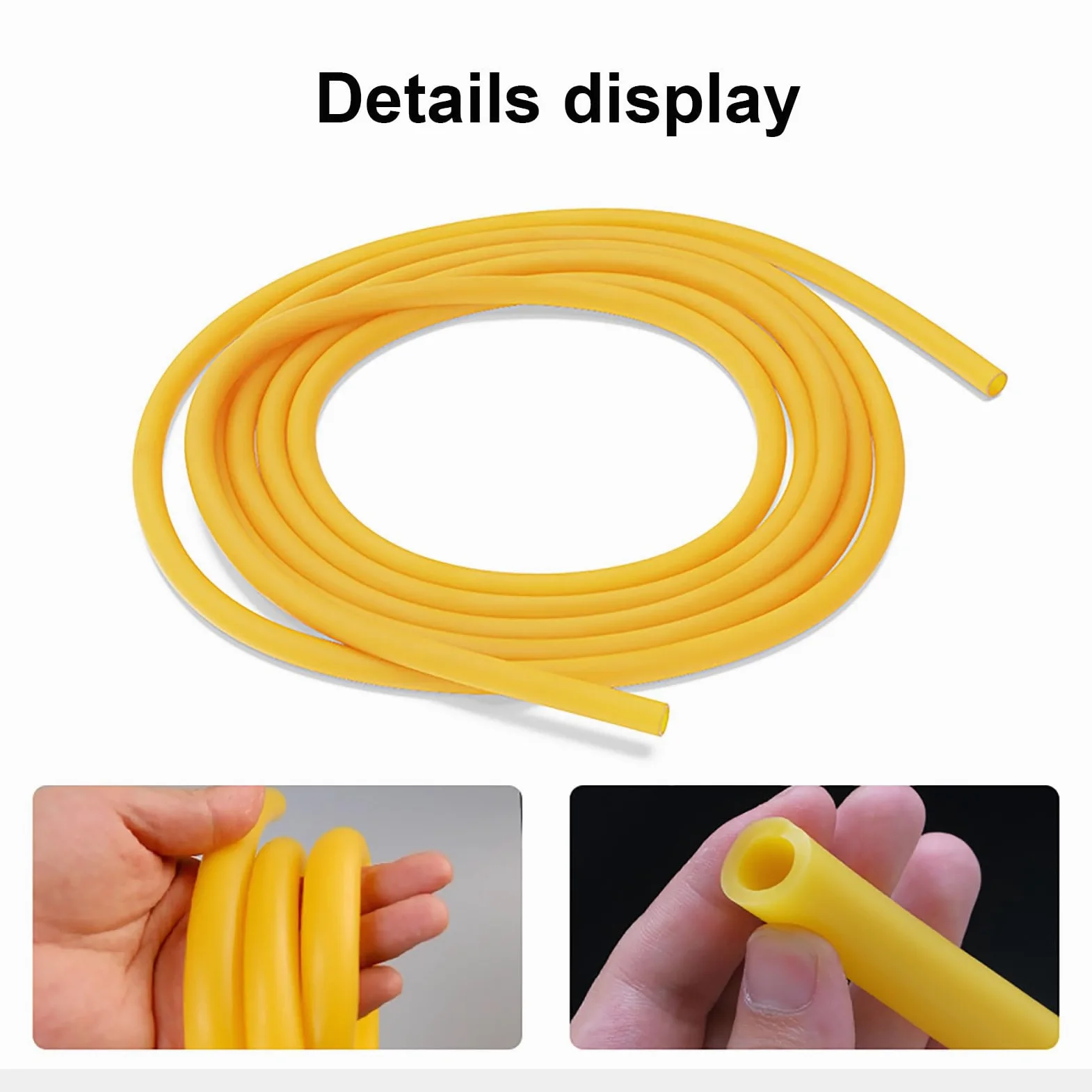 COYOUCO Tubos Caucho Látex Natural Alta Elasticidad, Manguera Flexible Amarilla 25Mm*29Mm para Experimentos Laboratorio, Bandas Tirachinas, Torniquetes Y Proyectos De Bricolaje,10m