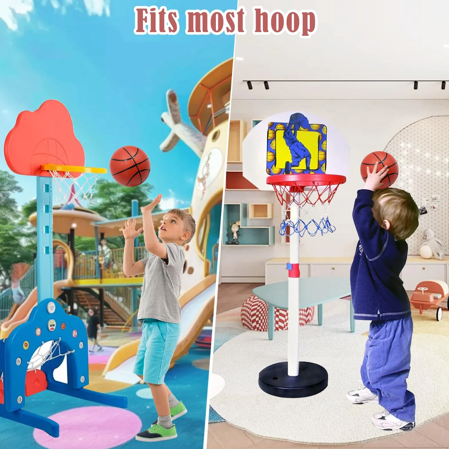 Baloncesto Pequeño para Niños Paquete de 4 Balones Inflables con Bomba Mini Set Deportivo