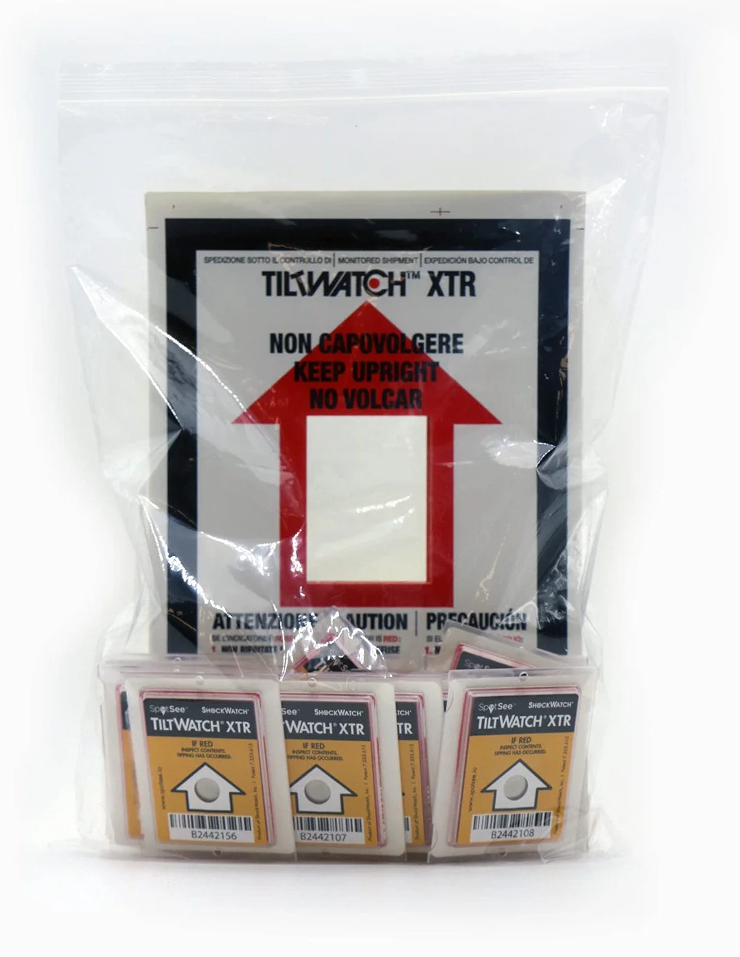 TiltWatch XTR Indicador de Vuelco para Transporte de Mercancías | Pack de 20 Unidades