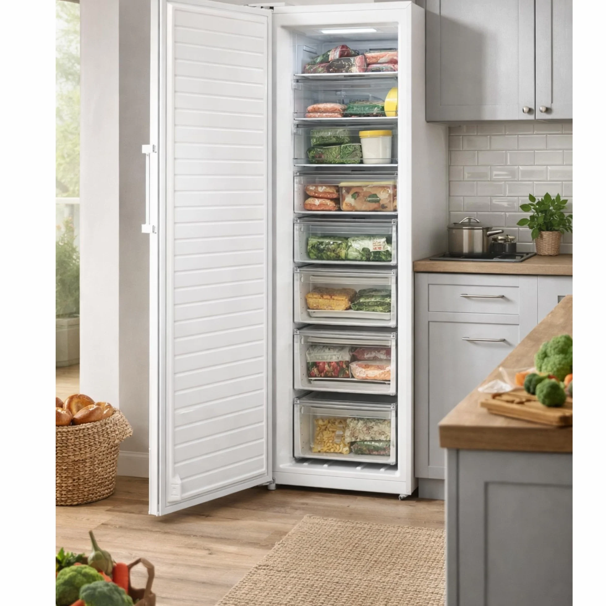 EDESA Congelador EZS-1823 NF No Frost 1.85 m 5 Cajones 59,5 cm Blanco