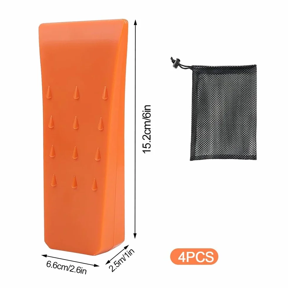4 Piezas Cuñas de División, 6" Cuñas para Talar árboles con Bolsa Cuñas de Corte de Motosierra Cuña de Arbol Plástico Cuñas de Tala para Motosierra Accesorio Herramienta para Leñadores