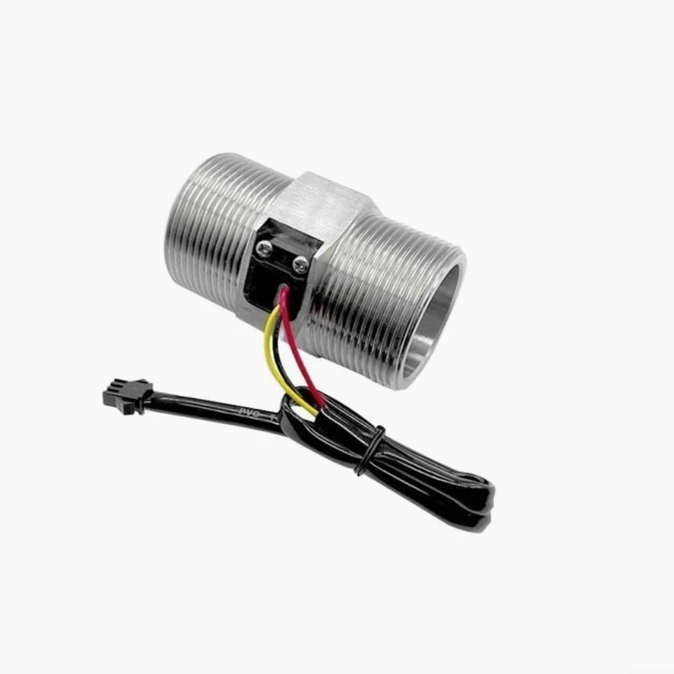 Sensor de flujo de agua efecto Hall, acero inoxidable 304, 9-150 litros por minuto, alta resistencia a la presión, para circulación de bomba de calor, CC 3 V, 5 V, 12 V, 24 V, conexión