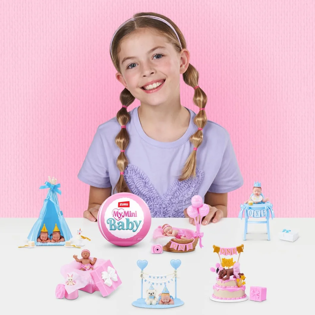 ZURU My Mini Birthday Series 1 Muñeca Coleccionable en Cápsula Misteriosa con Accesorios y Set de Juego