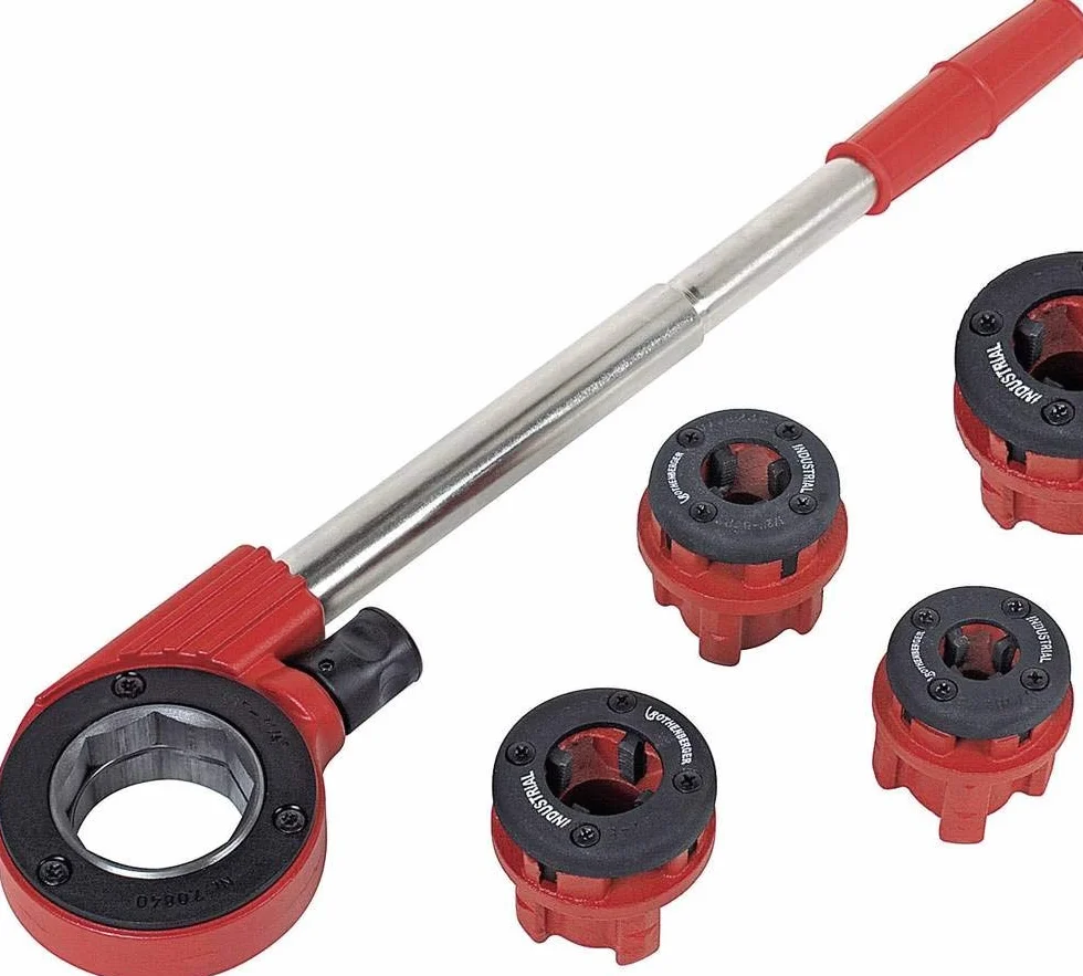 Rothenberger Industrial Cut Juego de pinzas para cortar roscas de 7 piezas, incluye 4 cabezales, 070669E