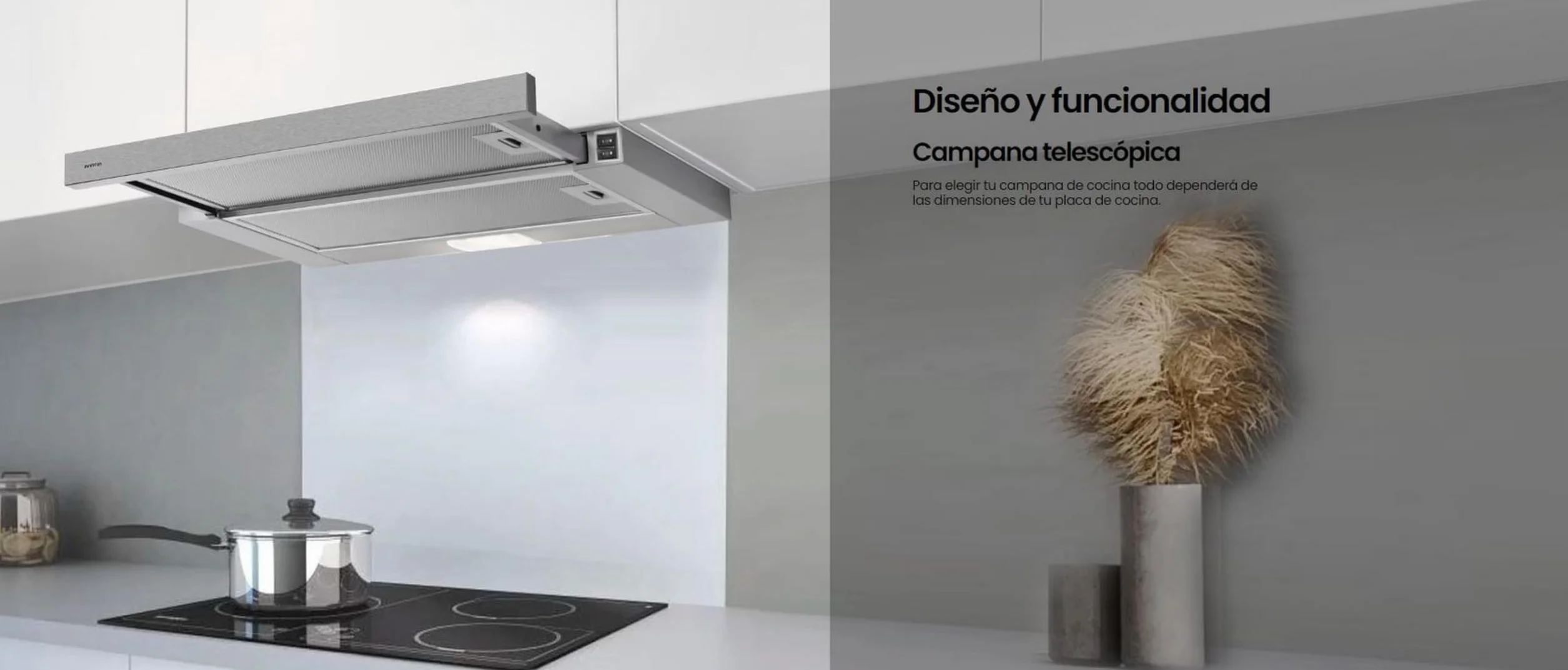 INFINITON Campana Extractora CMPE-64ABL 400 m3/h 60 cm Encastrable Luz Led Inox