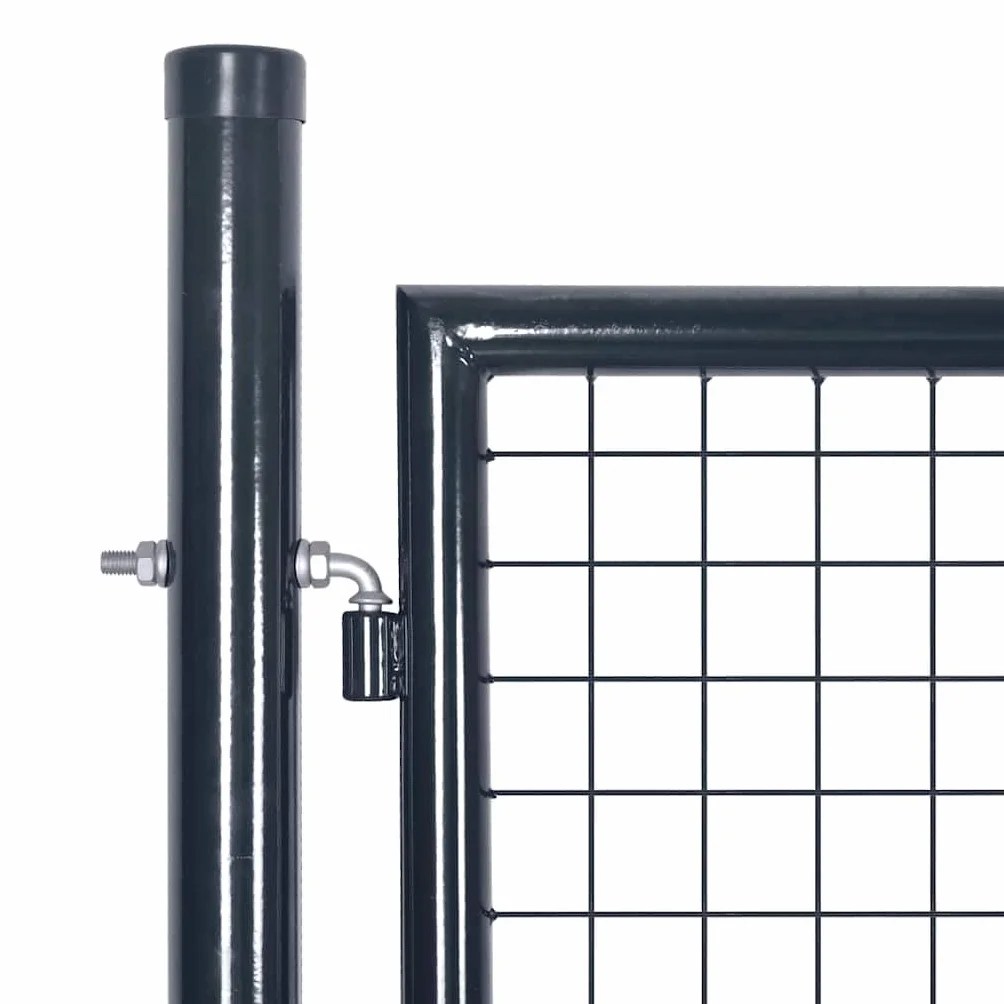 vidaXL Puerta de jardín de malla acero galvanizado 300 x 100 cm gris