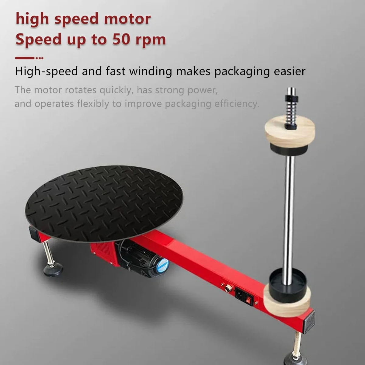 Máquina Envolvedora Eléctrica con Film Estirable, Máquina Empacadora con Dispensador De Film Estirable, Máquina Envolvedora De Cartón, Velocidad 50 RPM, La Alta Velocidad Mejora La Eficiencia 60cm