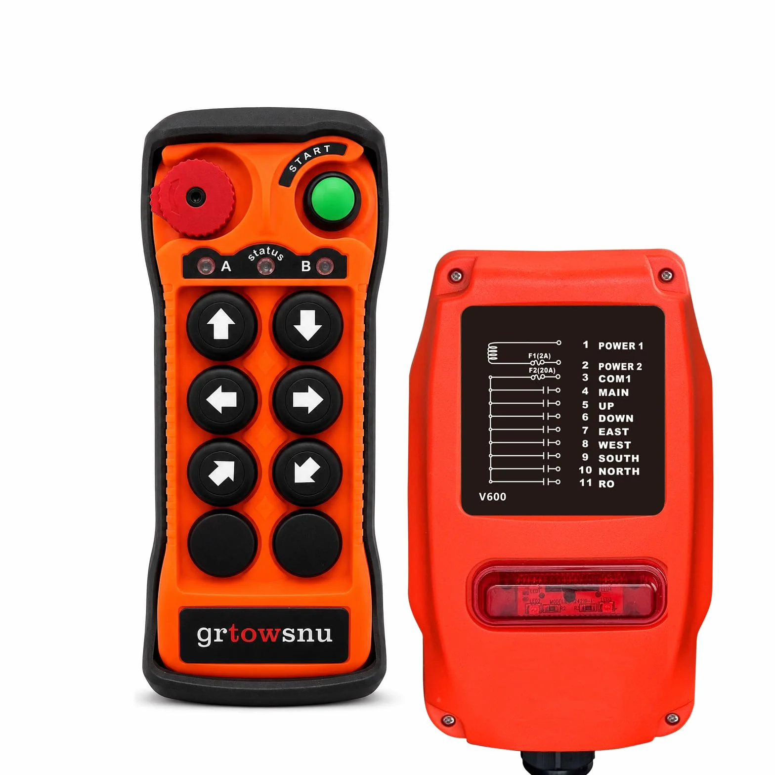 6 botones de canal 12V 24V Control Remoto Inalámbrico de Grúa para grúa puente Puente grúa Grúa pórtico Industrial Polipasto Eléctrico Transmisor y receptor de radio