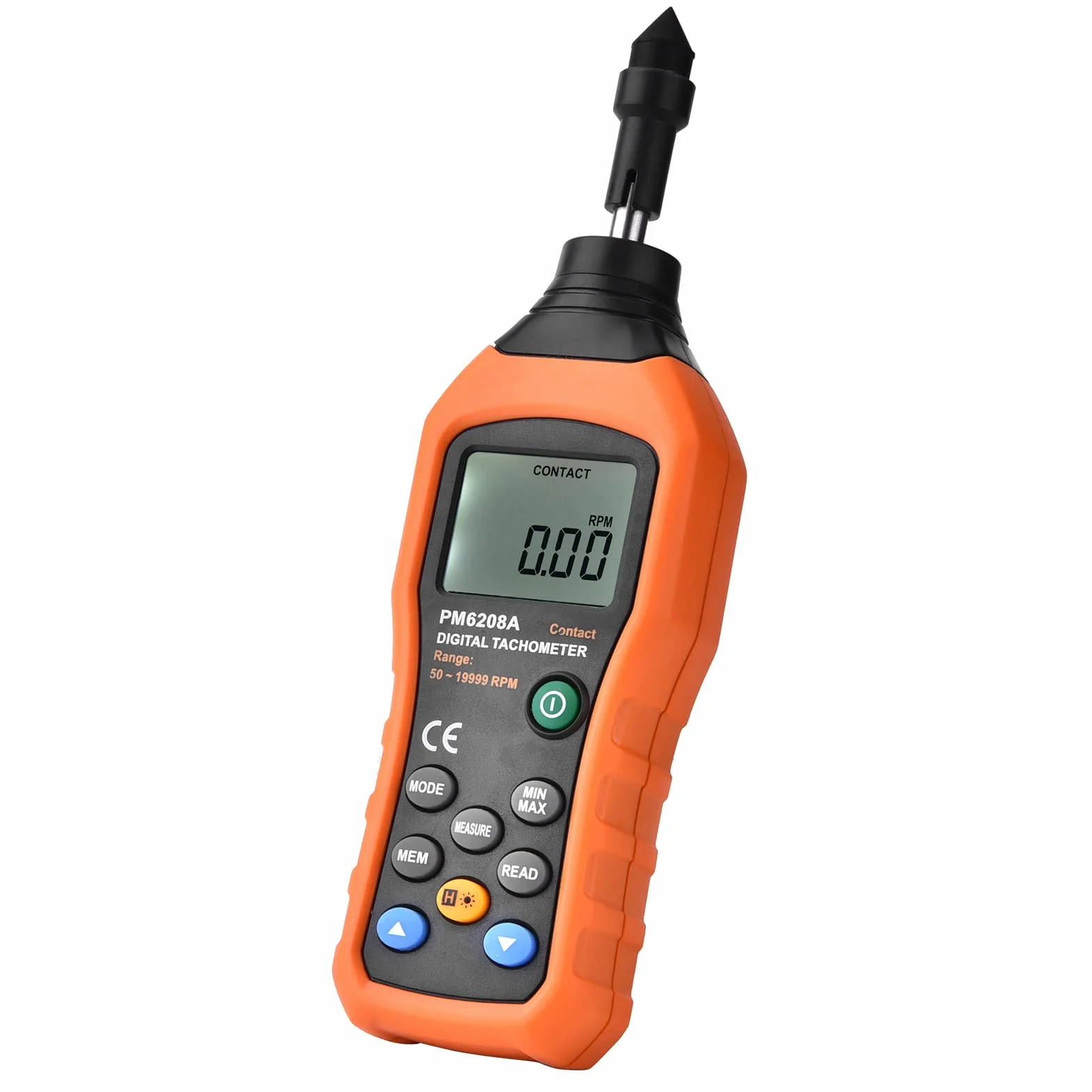 PEAKMETER PM6208A Medidor de tacómetro digital contacto Velocidad motor