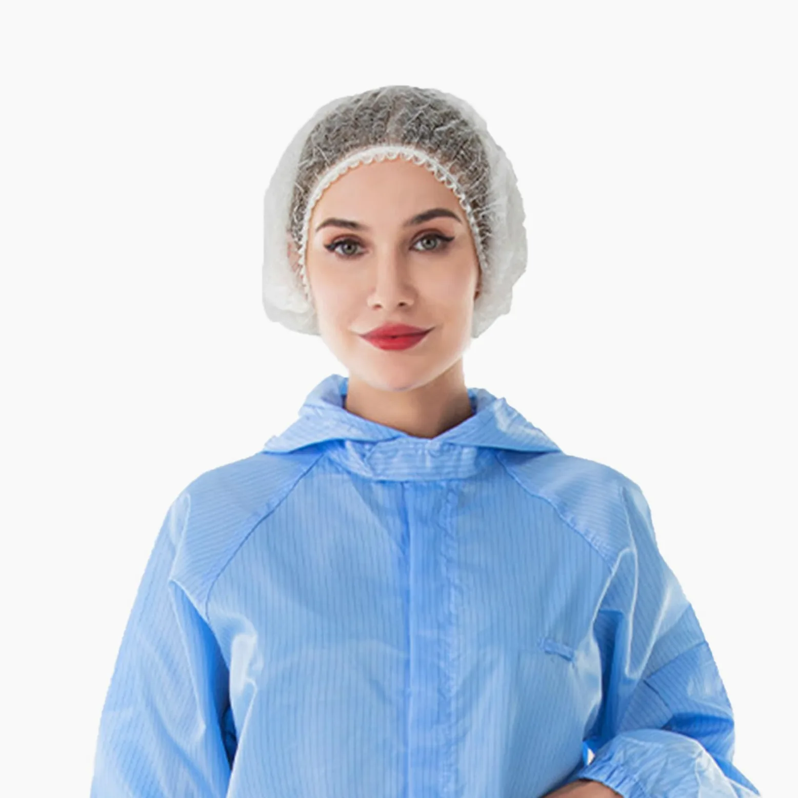 Red para el Cabello para Hombres Gorros Bouffant 21in Tela No Tejida Transpirable para Laboratorios Salón Spa Catering y Espacios de Trabajo Sin Polvo-White||1000pcs