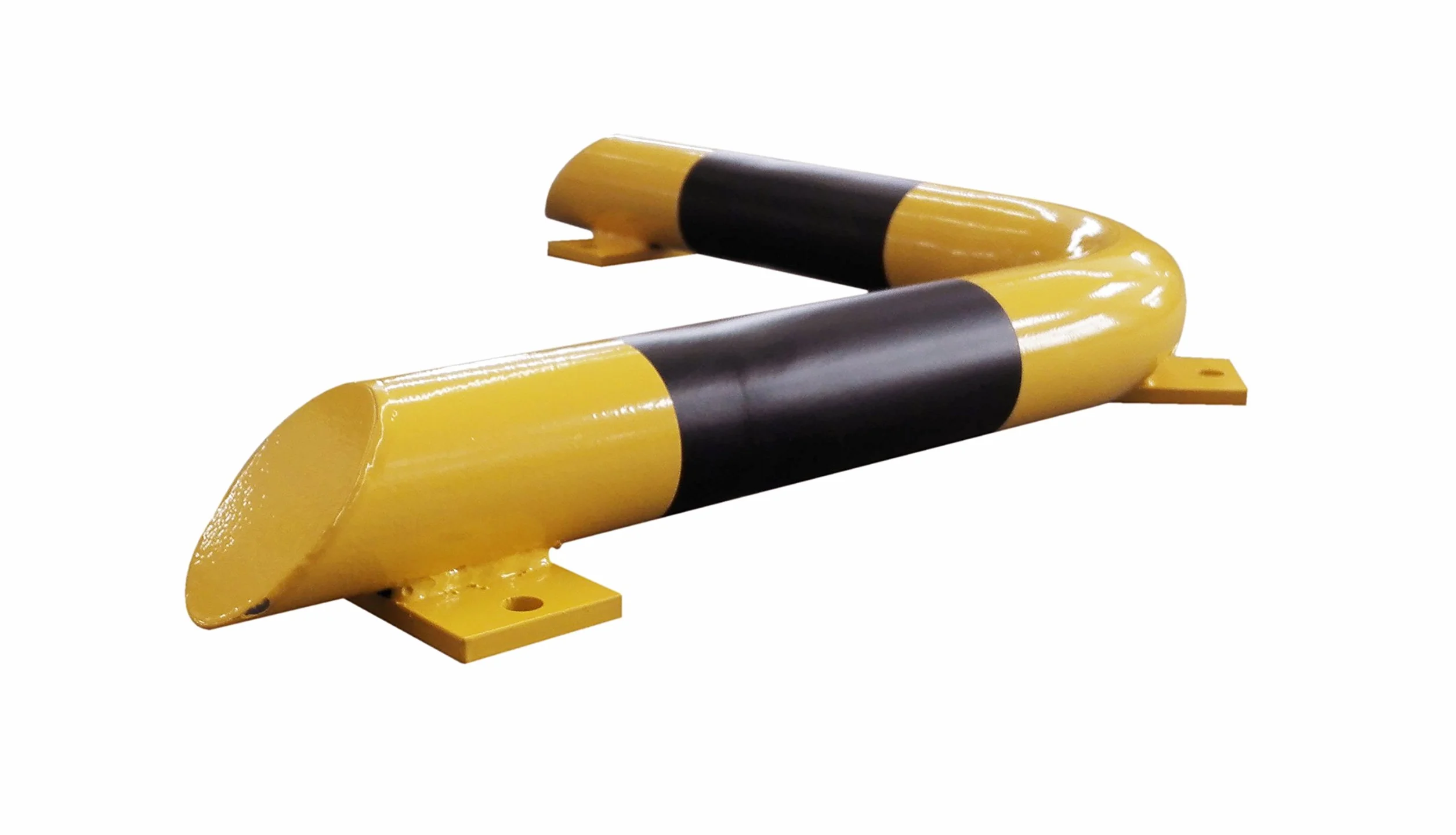 Barra parachoques 1A-Safety RSBA-ECK, en forma de ángulo, diámetro 76 mm, acero de calidad, largo x ancho: 638 mm x 638 mm, amarillo / negro