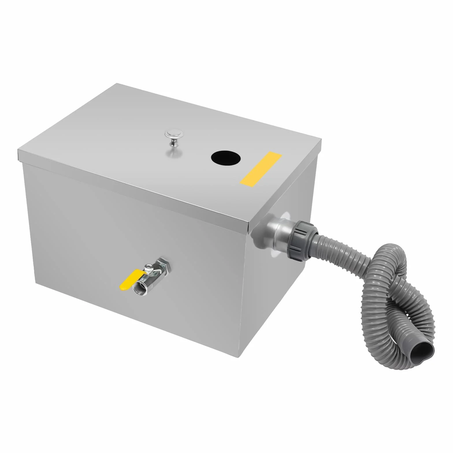 Separador de grasa Interceptor, 20 l, acero inoxidable, trampa de grasa para fregadero, filtro de aceite de aguas residuales, trampa comercial, para restaurante, cocina, hotel, cafetería, diseño