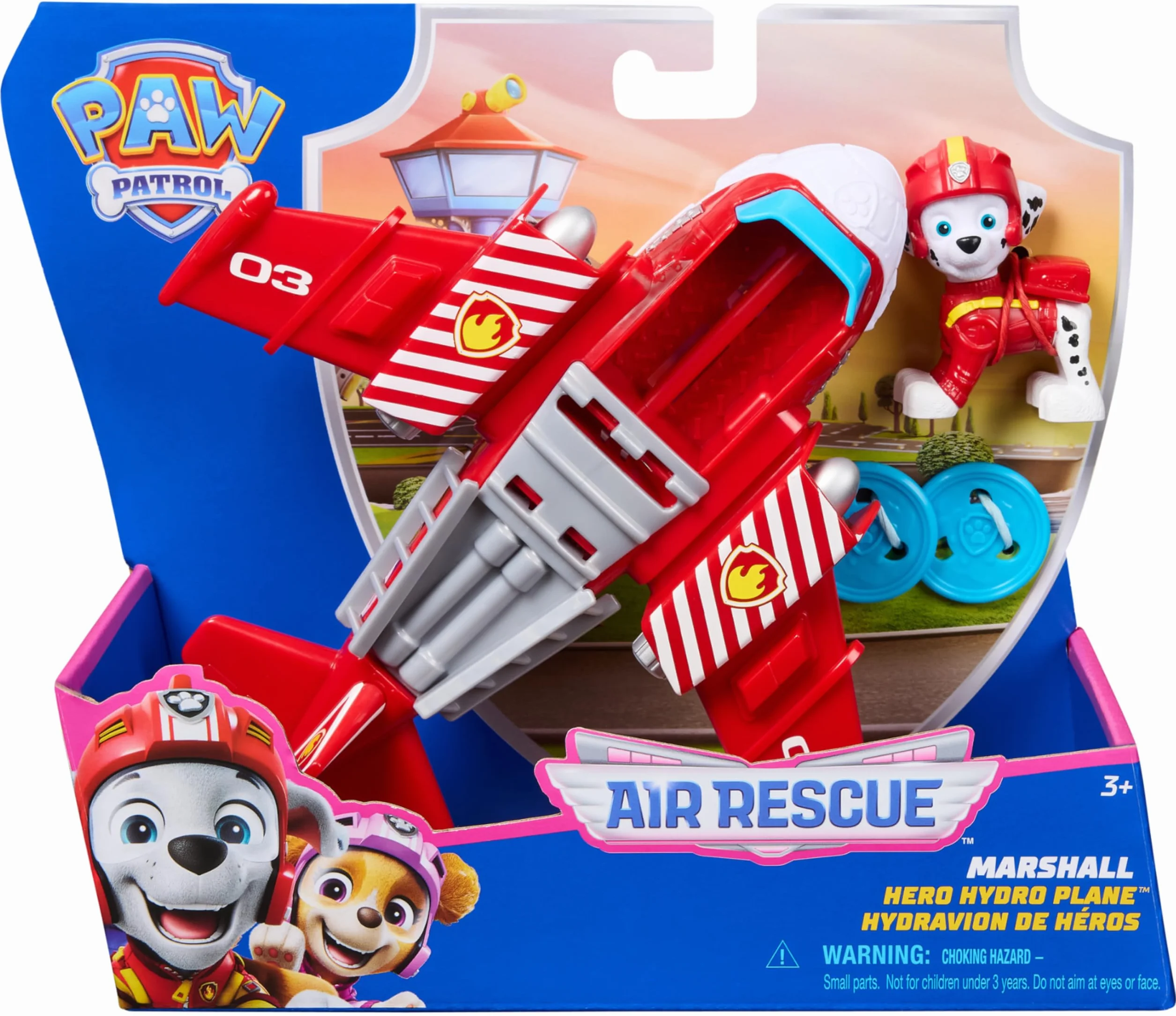 Paw Patrol Patrulla Canina Pack Figura Marshall Air Rescue HIDROAVIÓN Lanza PROYECTILES Juguetes Regalo Niño 3 años+