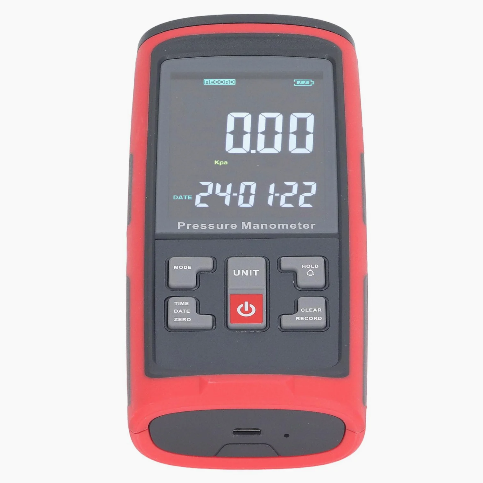 Manómetro de presión digital con registro de datos, manómetro diferencial de alta precisión, probador de presión de aire de doble puerto con rango de ±4 kPa para laboratorios de