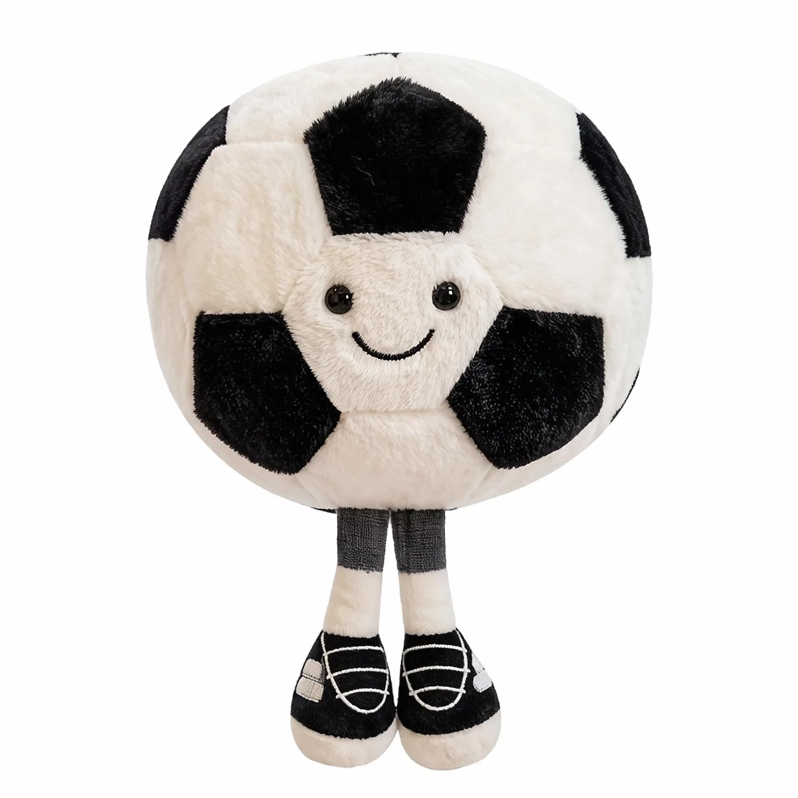 Cojín de Peluche Balón de Fútbol 25cm, Suave Sonrisa Extremidades, Souvenirs España Fútbol