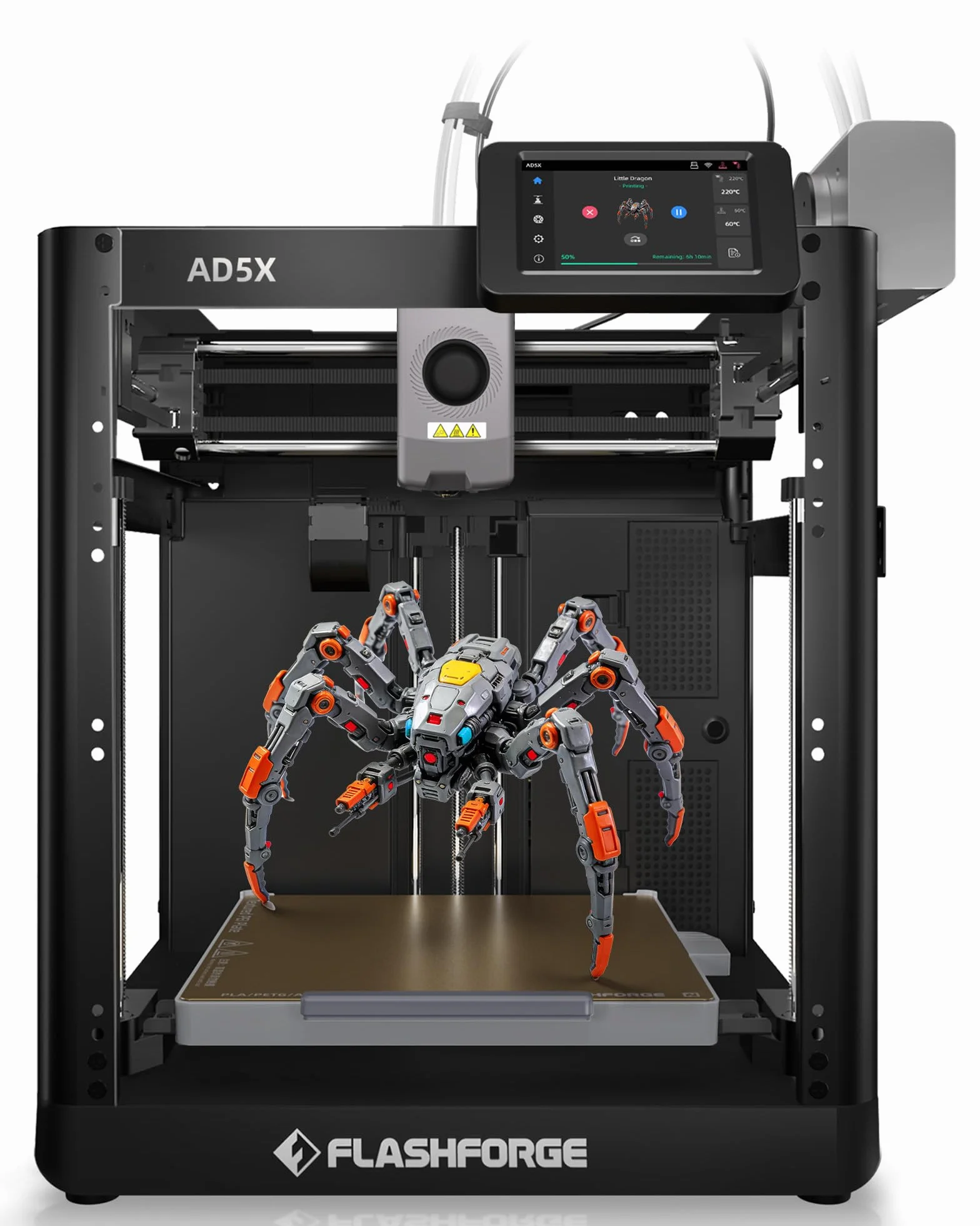 FLASHFORGE AD5X Impresora 3D,Impresión Multicolor (4 Colores) con IFS,600mm/s Impresión Rápida,Nivelación Automática,300℃ Extrusor Directo,Soporta Filamento PLA-CF,PETG-CF,220 * 220 * 220mm