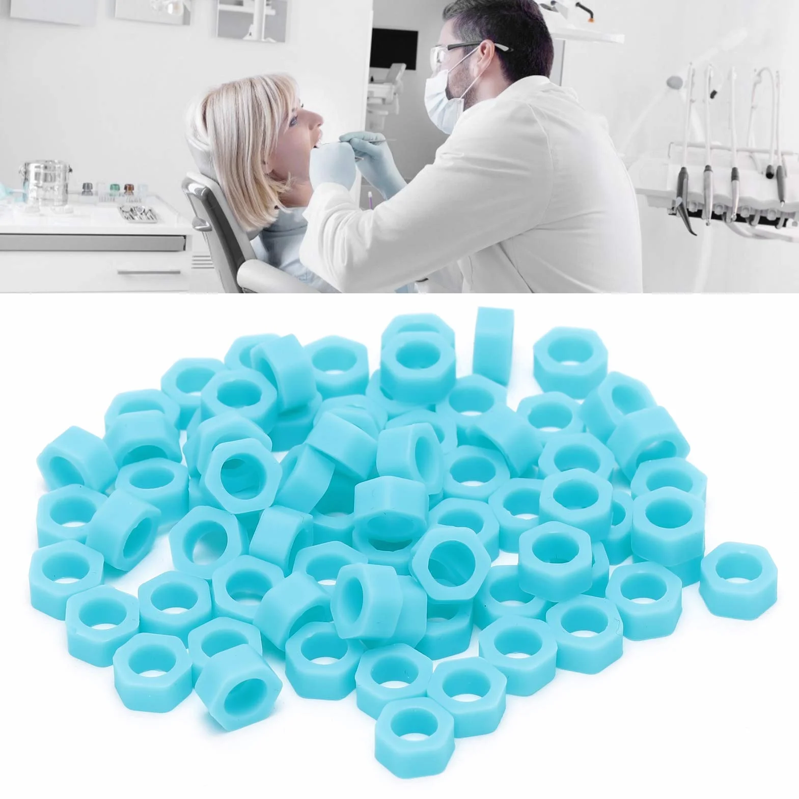Anillos de código dental 100pcs, material de los dentistas autoclavable del círculo del código del instrumento del silicón