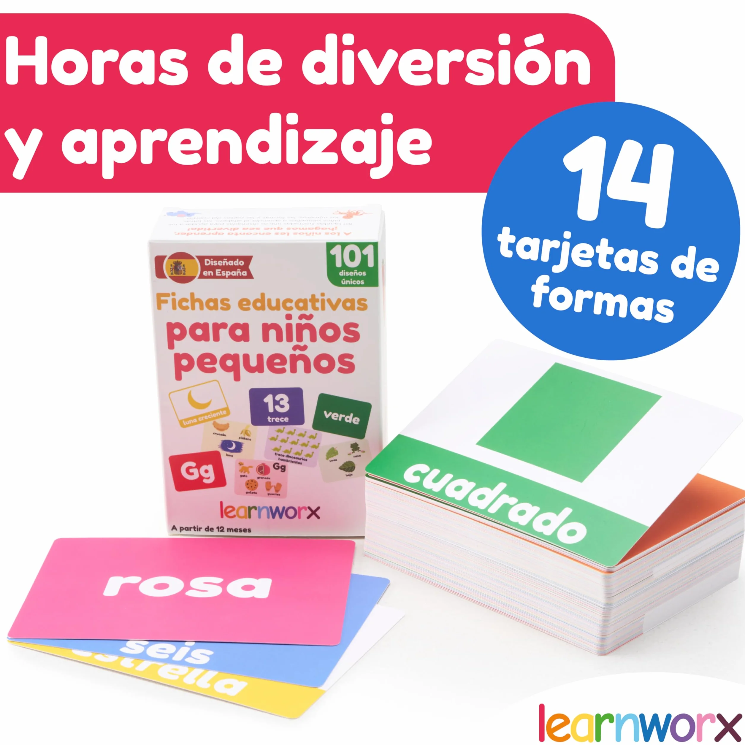 Fichas Educativas para Niños Pequeños 1-3 Años | Flashcards Alfabeto Infantil ABC Números Colores Formas Animales | 101 Tarjetas Aprendizaje Desarrollo Lenguaje