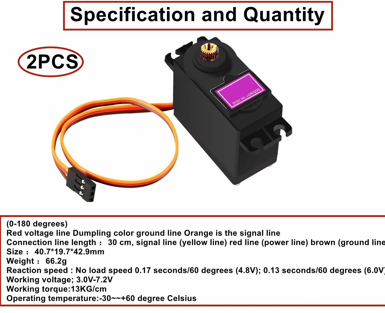 Alta Precisión Par Kit Servo Motor Digital Metal Gear para RC Robot Helicóptero Avión Coche