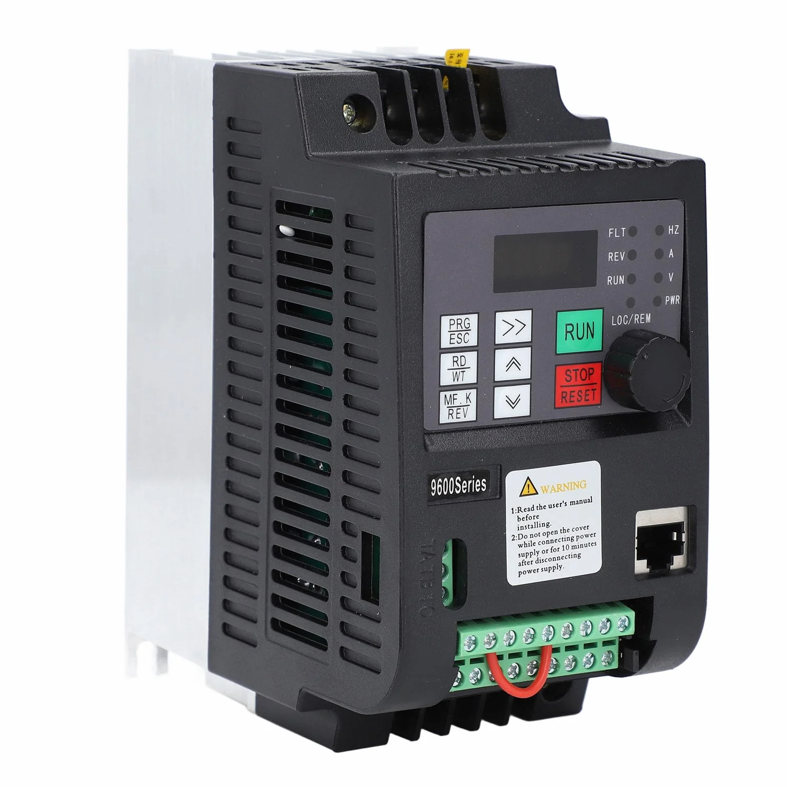 Inversor Solar Monofásico 2.2KW, Control de 8 Velocidades Entrada 200‑400VDC Salida 0‑220VAC Variador de Frecuencia con Controlador MPPT y Ventilador de Enfriamiento 24V DC