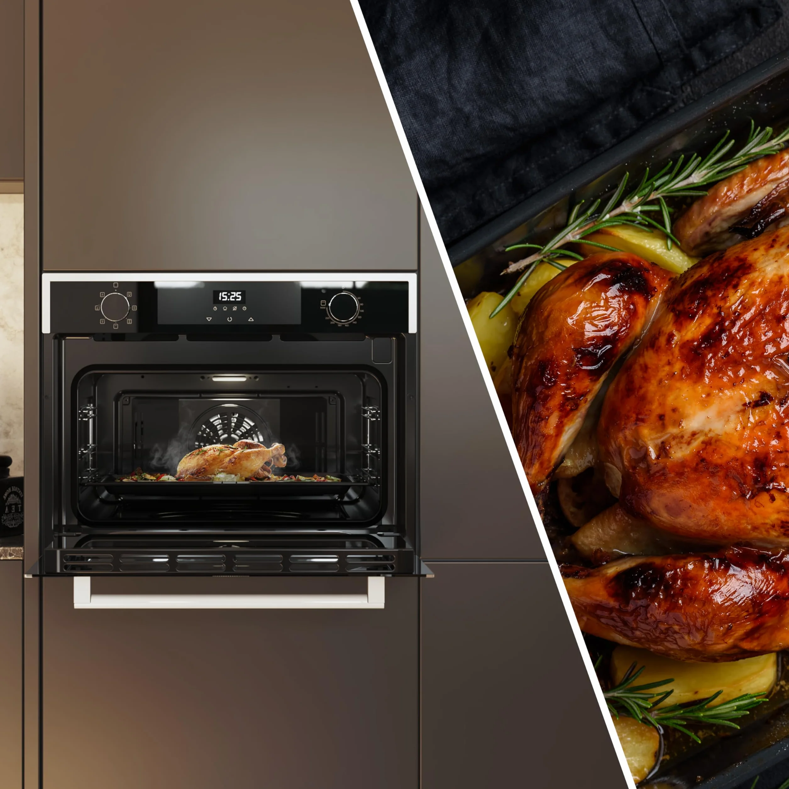 Cecotec Horno Integrable 45cm Alto Multifunción Bolero Hexa M224500 Edge A 2600W 53L 7 Funciones Grill Convección Vapor