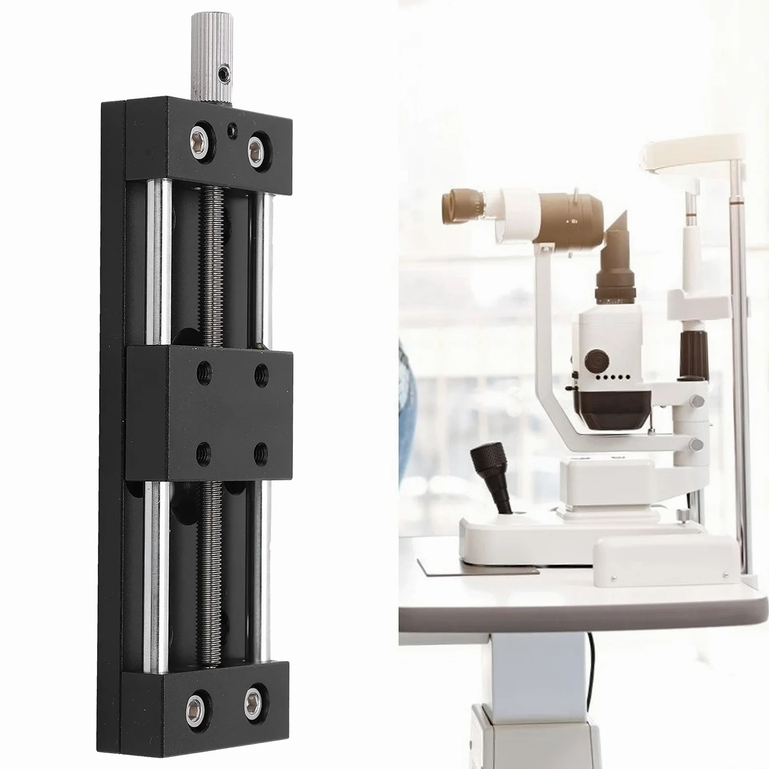 SP40A - Mesa deslizante DB65, eje X - Perilla manual de ajuste fino, plataforma de corte de aleación de aluminio, guía en de milano de 65 mm de carrera para microscopios e