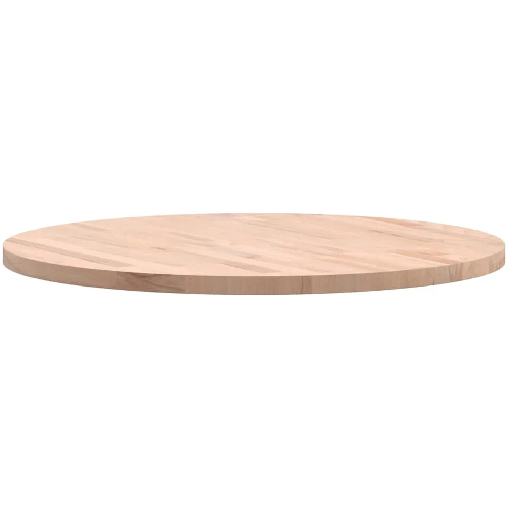 vidaXL Tablero Redondo, Superficie de Mesa Auxiliar, Tablero de Mesa de Centro, Tablero de Muebles de Repuesto, Madera Maciza de Haya Ø70X2,5 cm