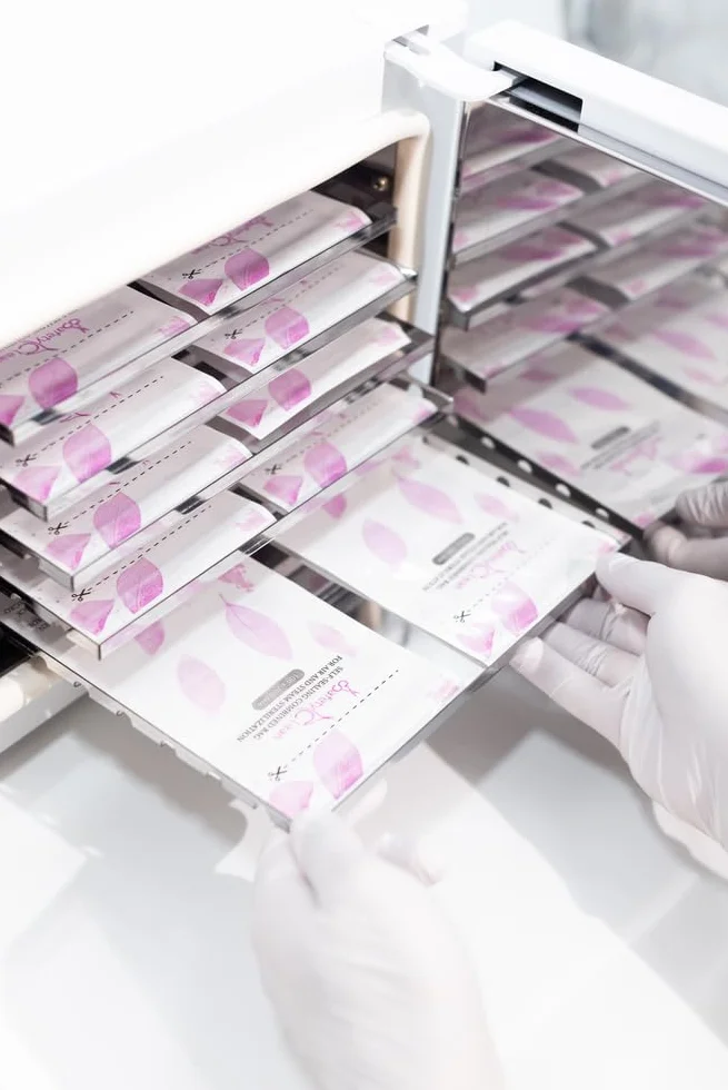 Safety Clean Bolsas de Esterilización Combinadas Transparentes 100 Uds Autoadhesivas para Autoclave 75x150 Rosa