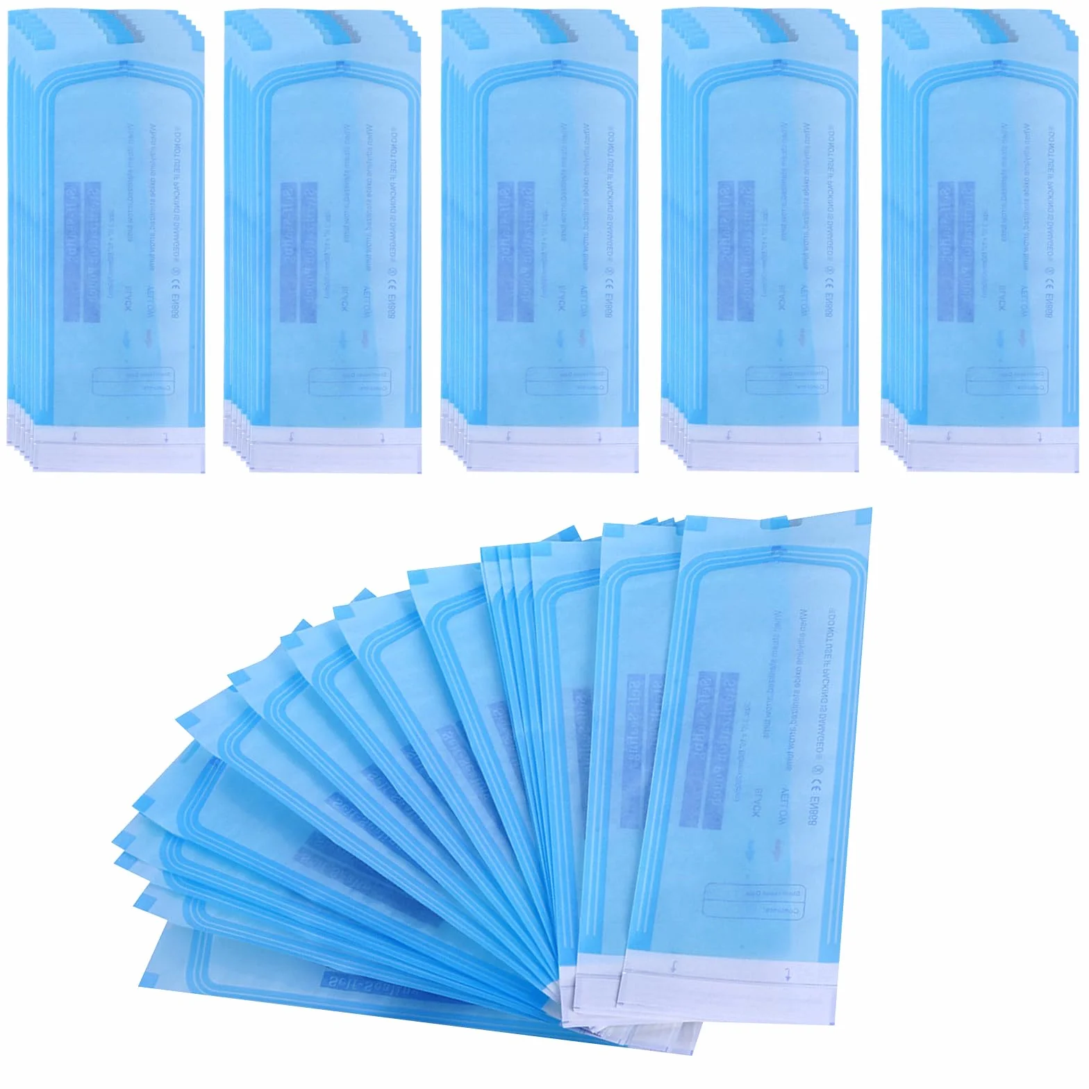 Bolsas de Esterilización Autoselladoras 200 uds 135x280 mm Desechables para Dentistas