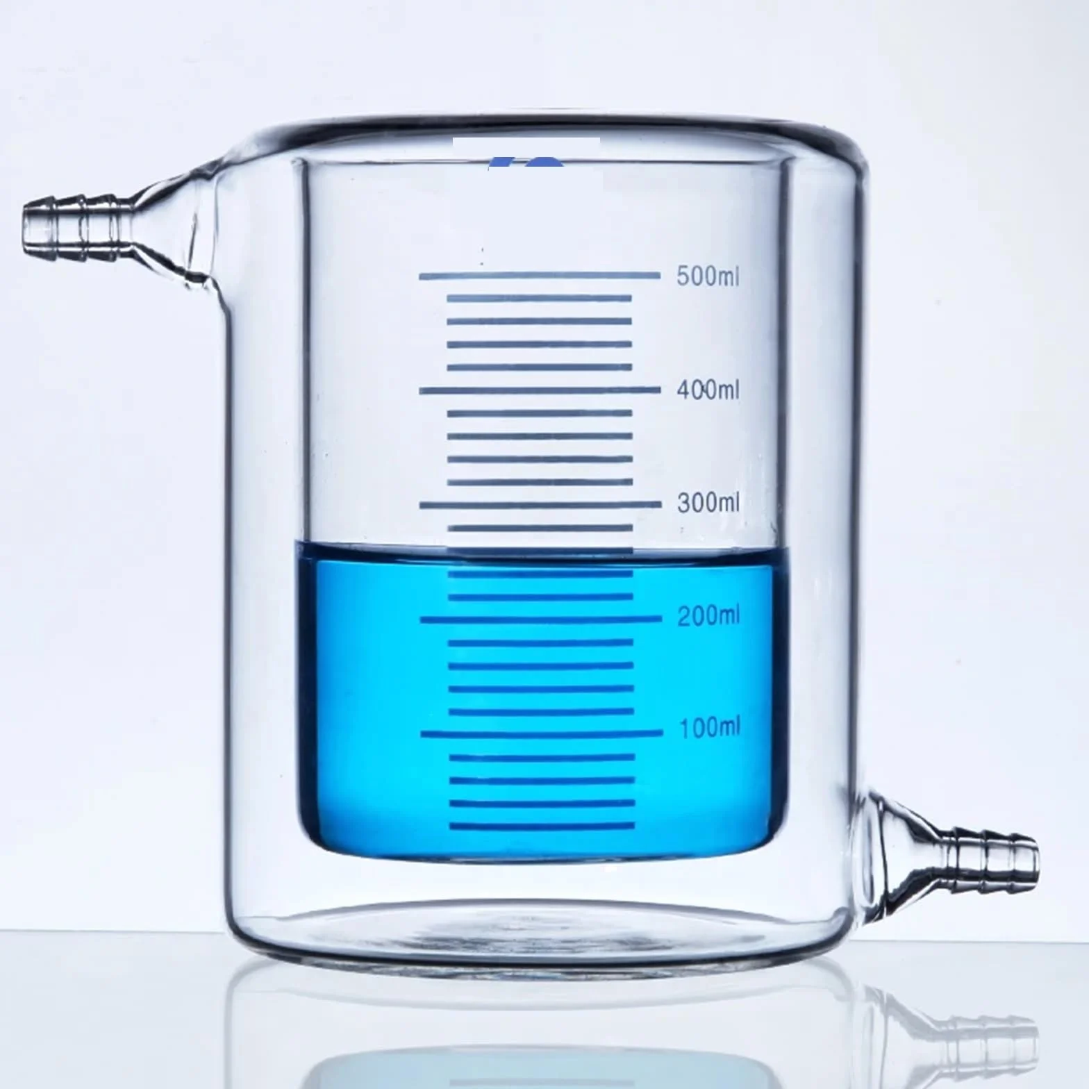 Equipo de laboratorio fotocatalítico, vaso de precipitados con camisa de vidrio resistente al calor de doble capa gruesa 500ml