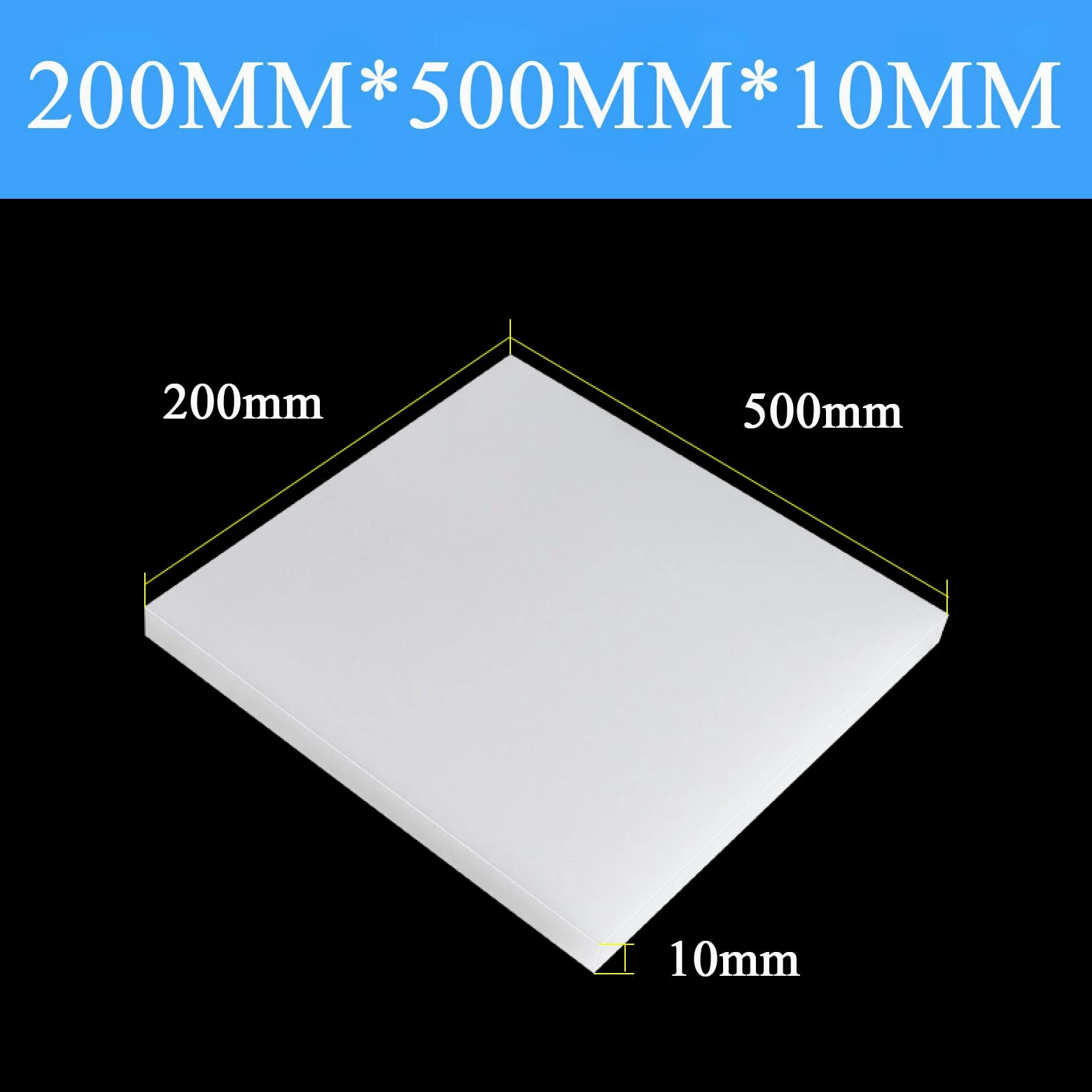 Hoja de nailon Tablero de poliamida de 8-12 mm de espesor for aplicaciones industriales y de bricolaje(200x500x10mm 2pcs)