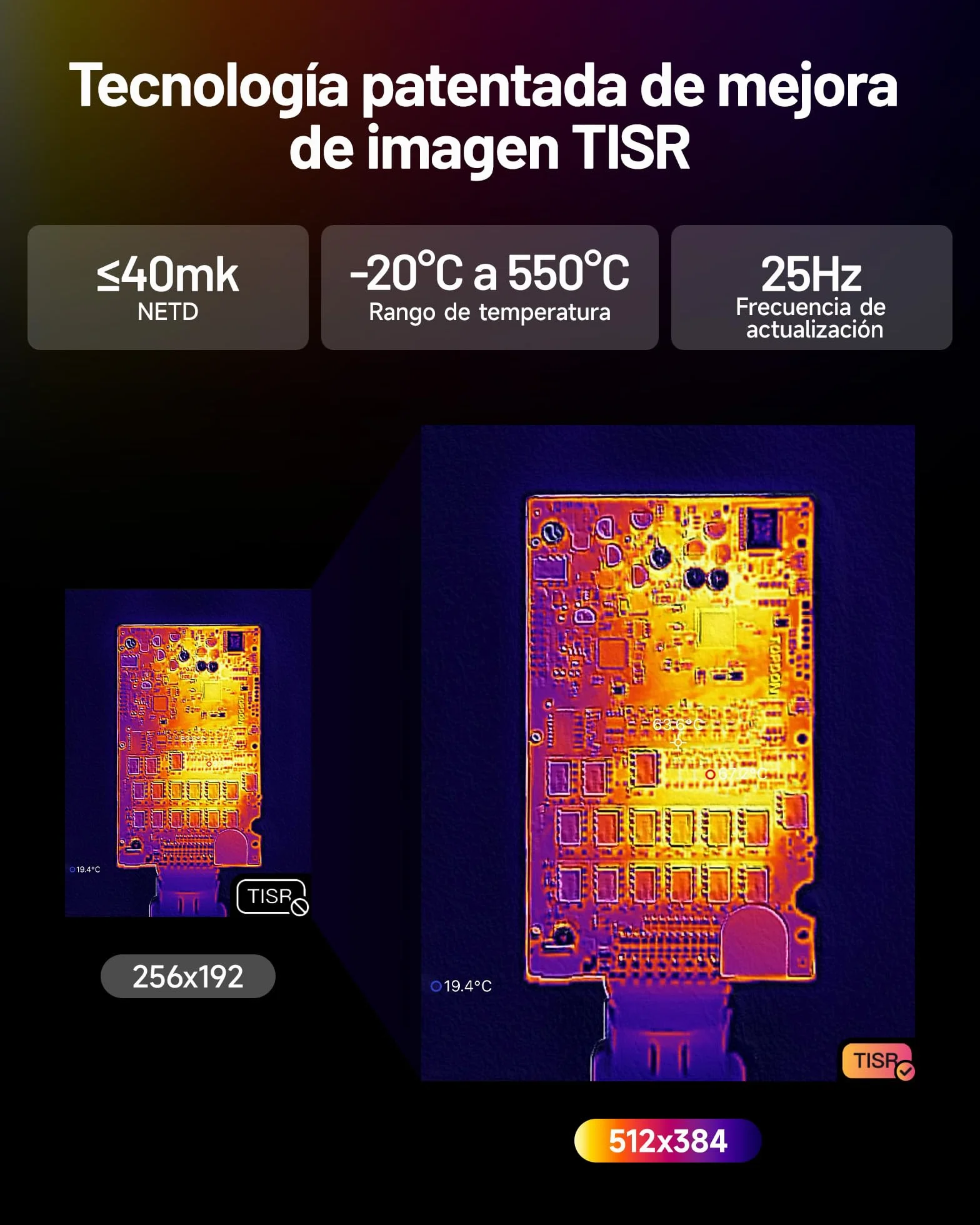 TOPDON TC001 Max Cámara Termográfica Infrarroja USB-C 1.5MP 512x384 25Hz -20℃ a 550℃ para Android iPhone