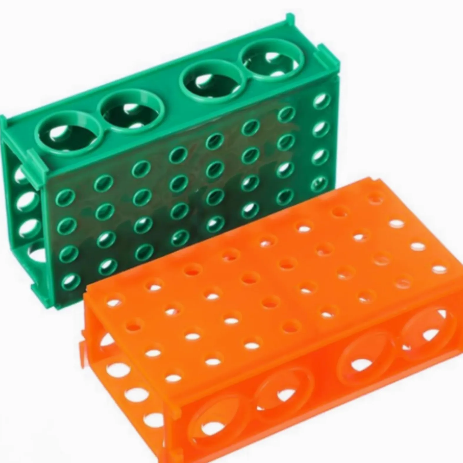 Soporte de Laboratorio Paquete De 5 Soportes Plástico For Tubos Ensayo con 4 Orificios Y Múltiples Gradilla para Tubos