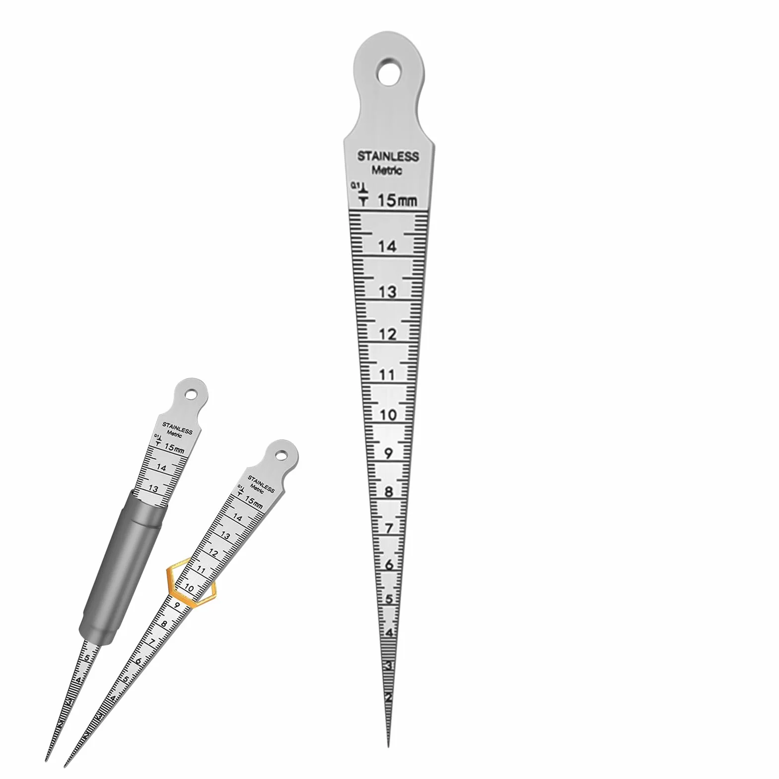 Calibrador de Soldadura Galga de Cuña de Precisión Acero Inoxidable Identificación Numérica Clara Medición Reparación Automóviles Metalurgia