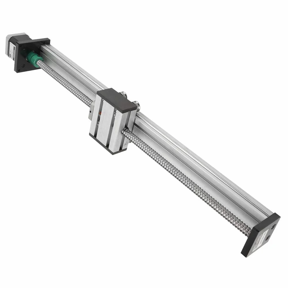 Akozon Tornillo de bola automático CNC Corredera de deslizamiento Actuador de etapa larga Guía de mesa Aluminio 400 mm