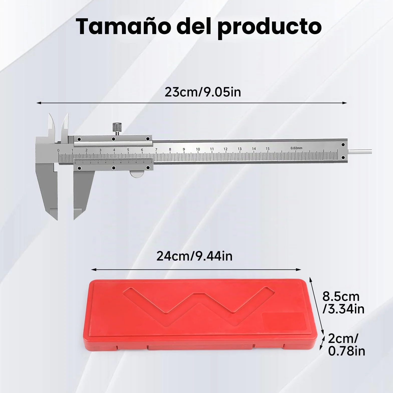 Pie de Rey 0-150mm Calibrador Precisión 0.02mm Herramienta Medición