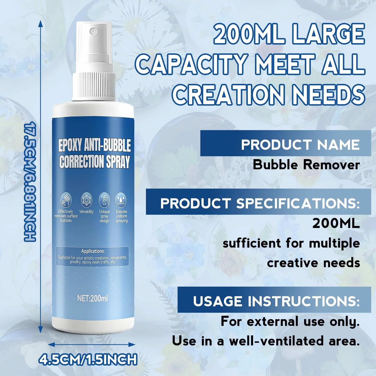 Spray Anti-Burbujas Para Resina Epoxi, Elimina Burbujas Superficiales, 200ml