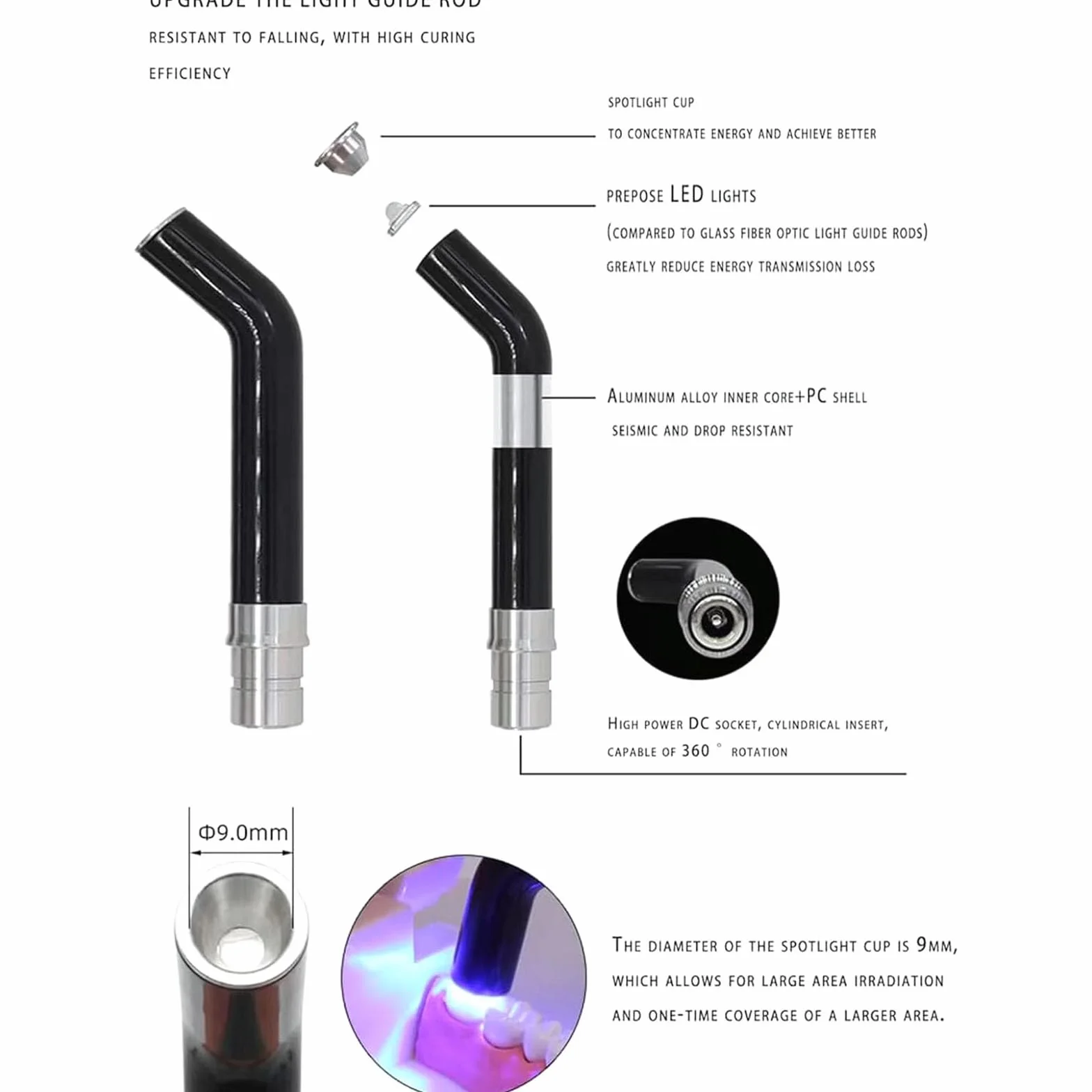 Kit de gemas de dientes - Máquina de curado UV LED con modos de flash ajustables