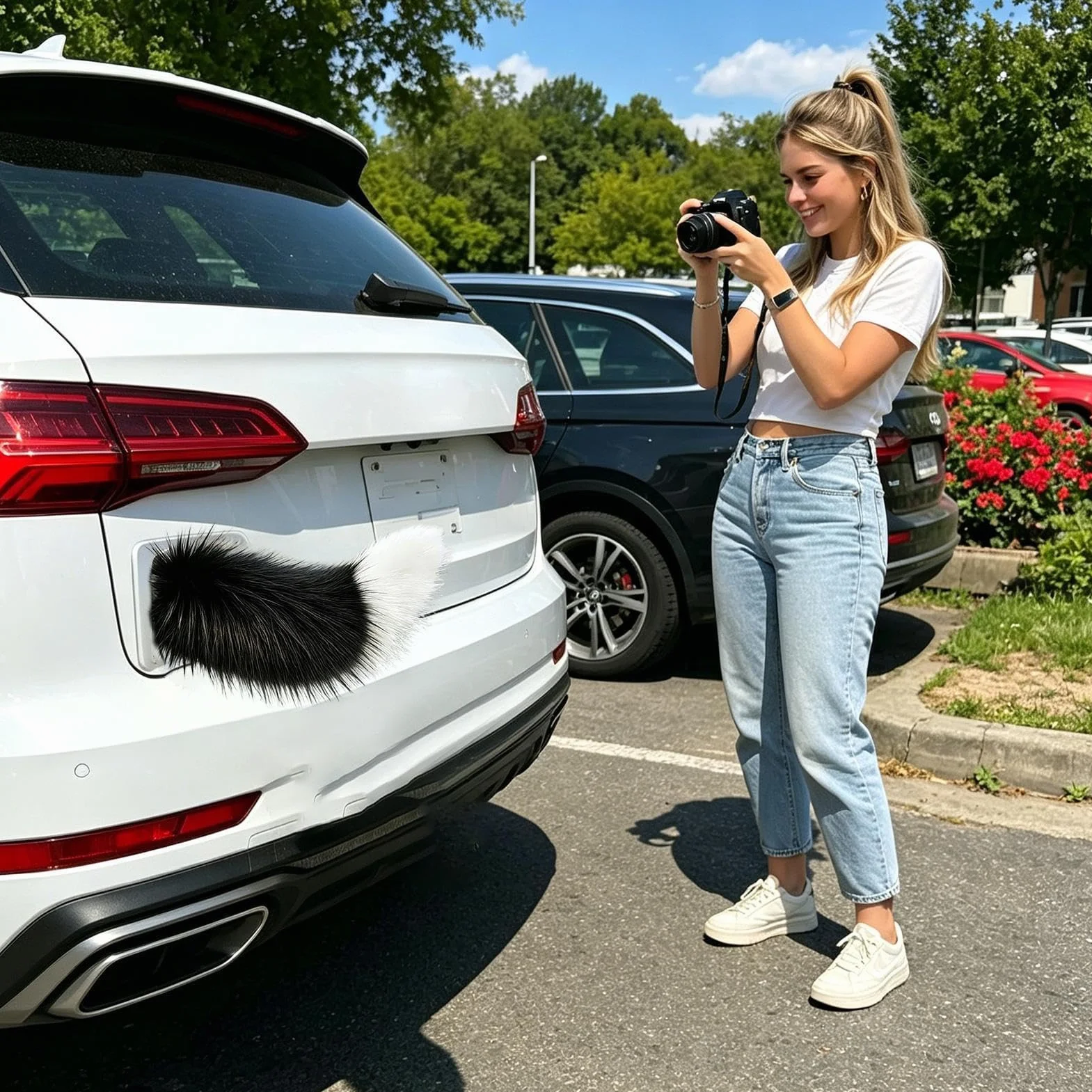 Mando a distancia de cola móvil estilo mascota para exterior vehículo SUV camión ABS motorizado
