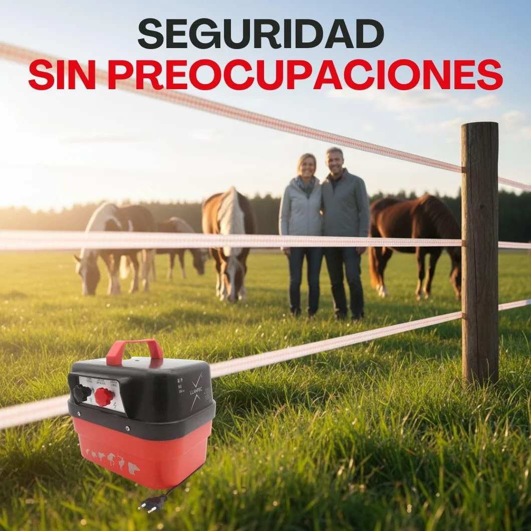 Llampec Pastor Eléctrico 19 MAX con Conexión a Red 230 V – 8 J - 10.000 V - 130 km de Alcance – Cerca eléctrica de Alta Potencia para Animales Salvajes y Ganado – Fabricado en España